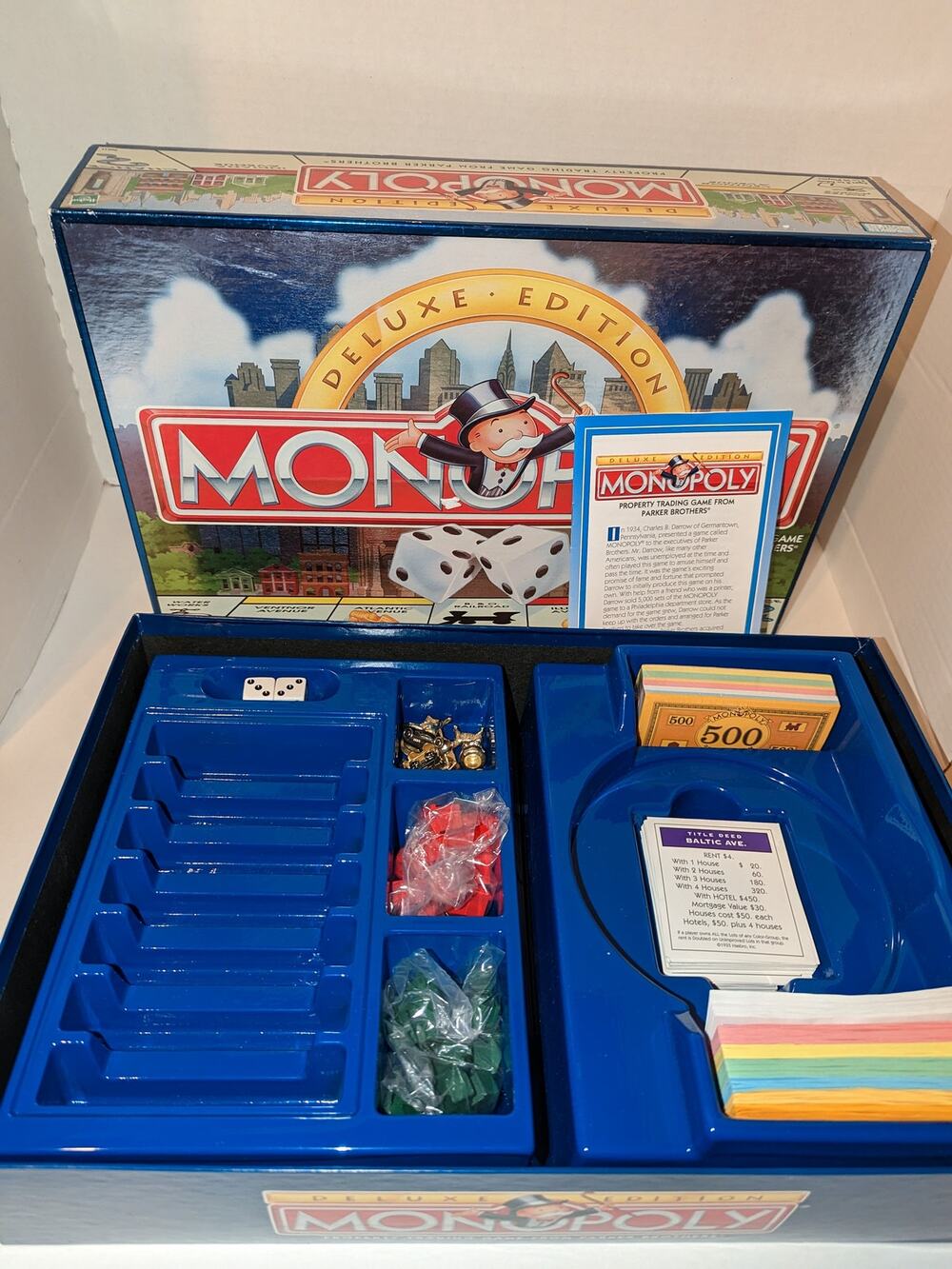 Vintage 1995 Deluxe Edition Monopoly Board Game Never Played Complete Like New